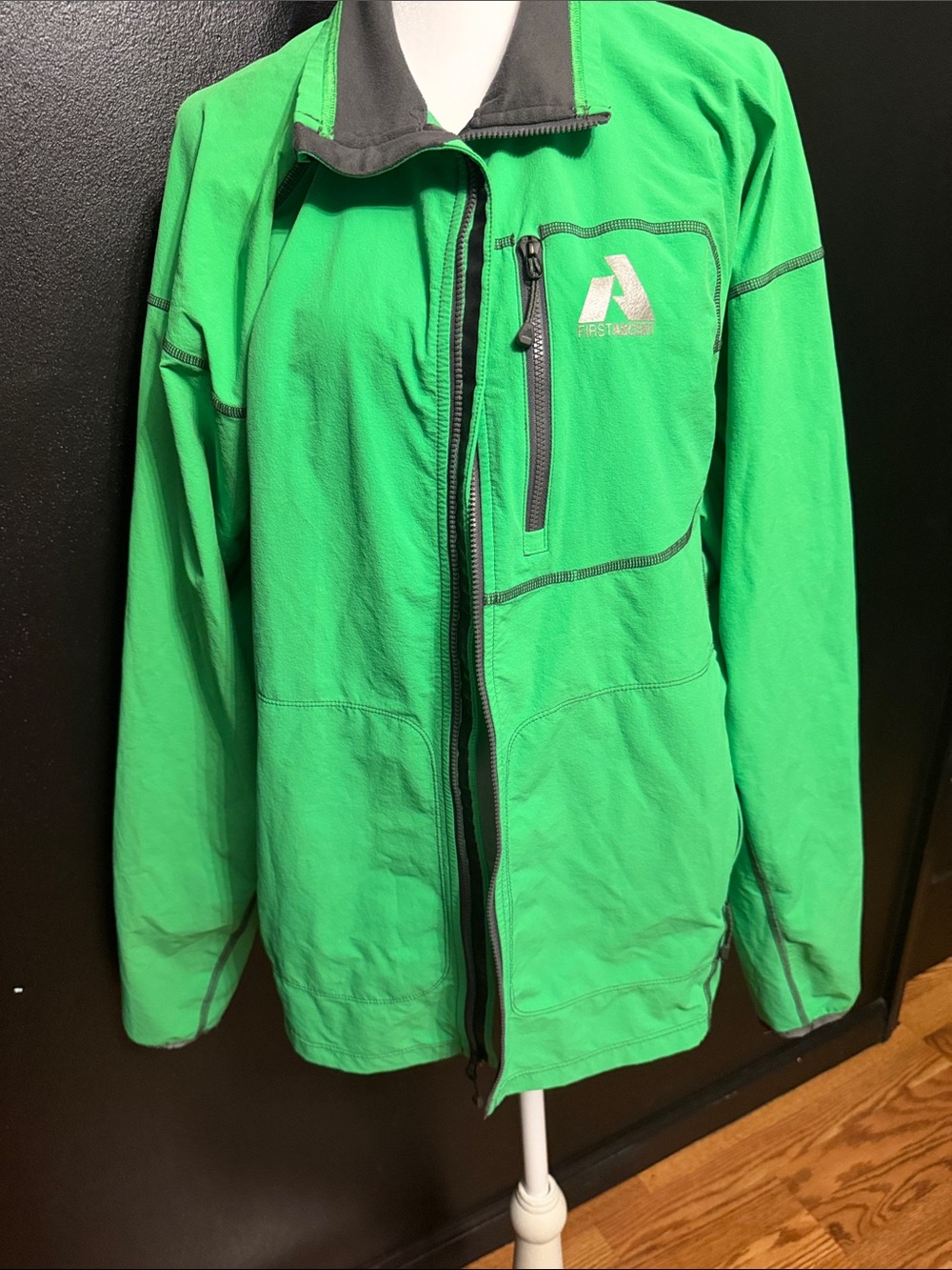 Arc'teryx Bright Green Lightweight Zip Shirt Jacket with Gray Trim